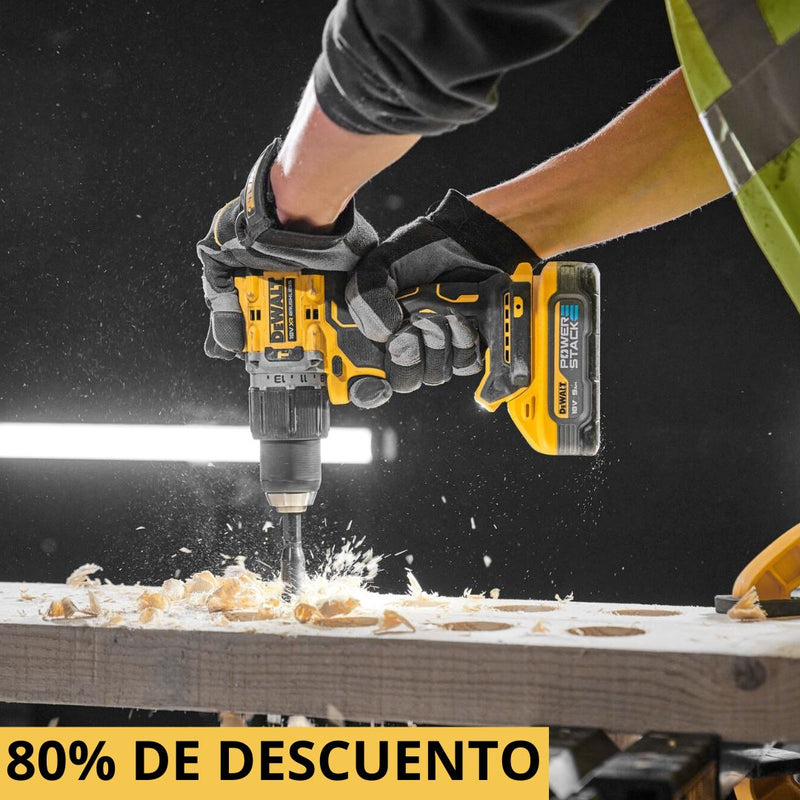 KIT DEWALT: Taladro & Pistola de Impacto + Caja De Herramientas Con 108 Piezas + 20 Brocas De Titanio.