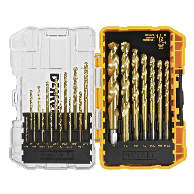 KIT DEWALT: Taladro & Pistola de Impacto + Caja De Herramientas Con 108 Piezas + 20 Brocas De Titanio.