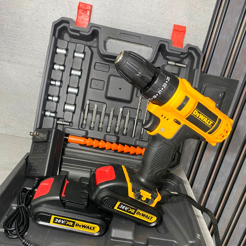 KIT DEWALT: Taladro & Pistola de Impacto + Caja De Herramientas Con 108 Piezas + 20 Brocas De Titanio BLACK FRIDAY🔥